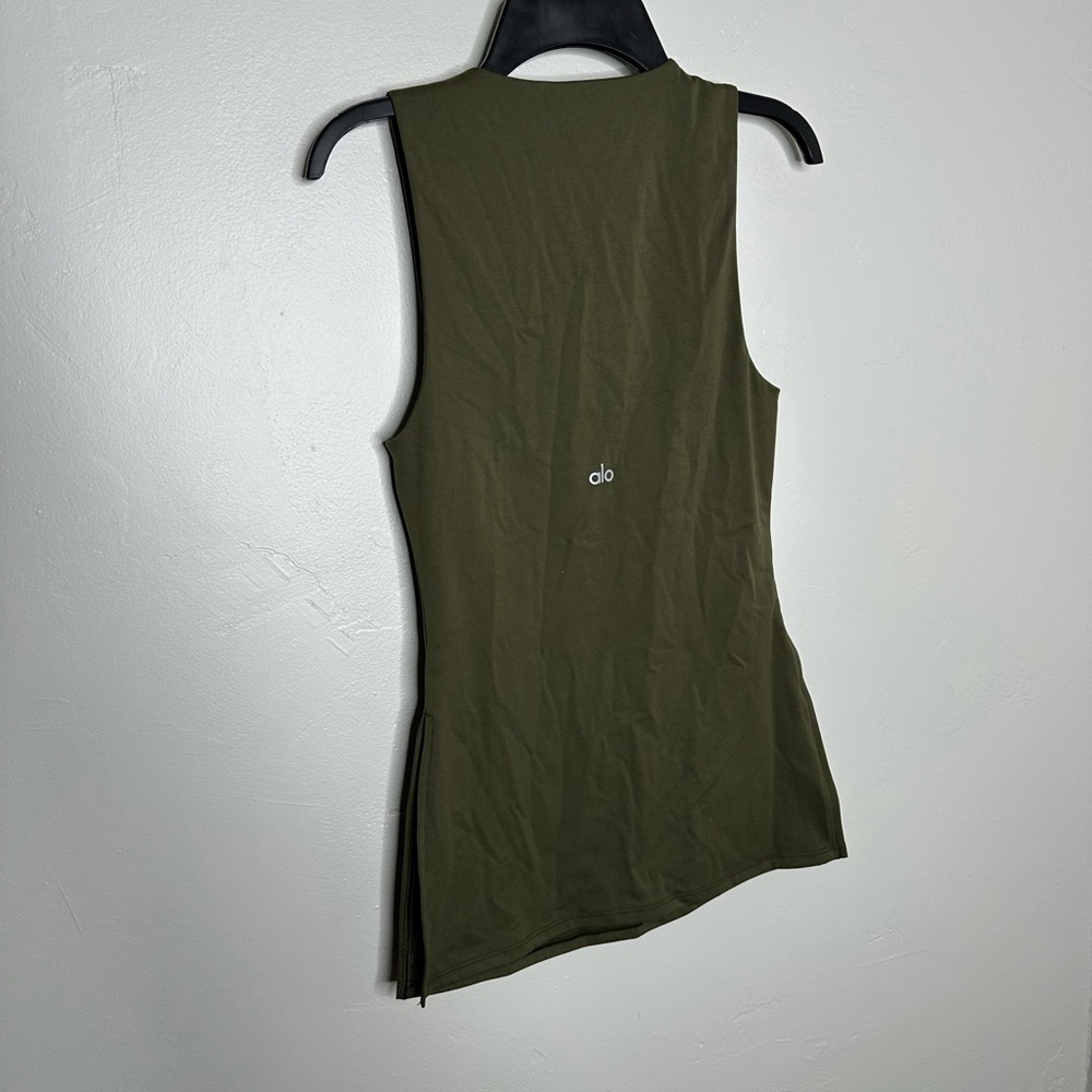 Alo Yoga Olive Green Softsculpt Precision Full Length Bra Tank - Picture 8 of 10